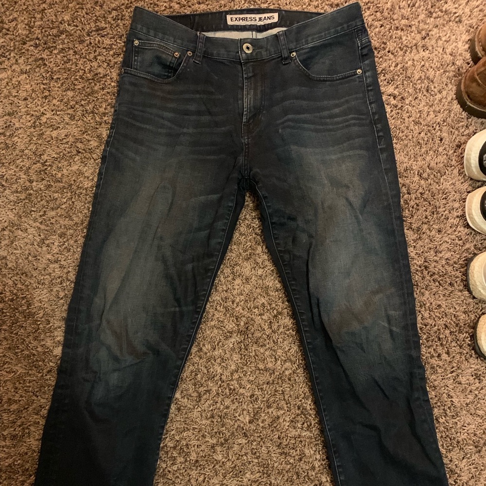 Express, dark denim (pic doesn’t show full length)